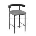 Imported microfiber leather black kashmir bar stool